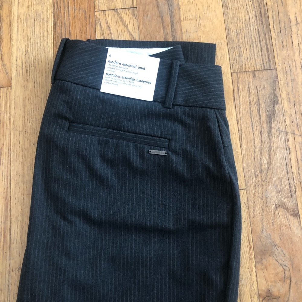 Calvin Klein Women's Modern-Fit Dress Pants grey and black striped